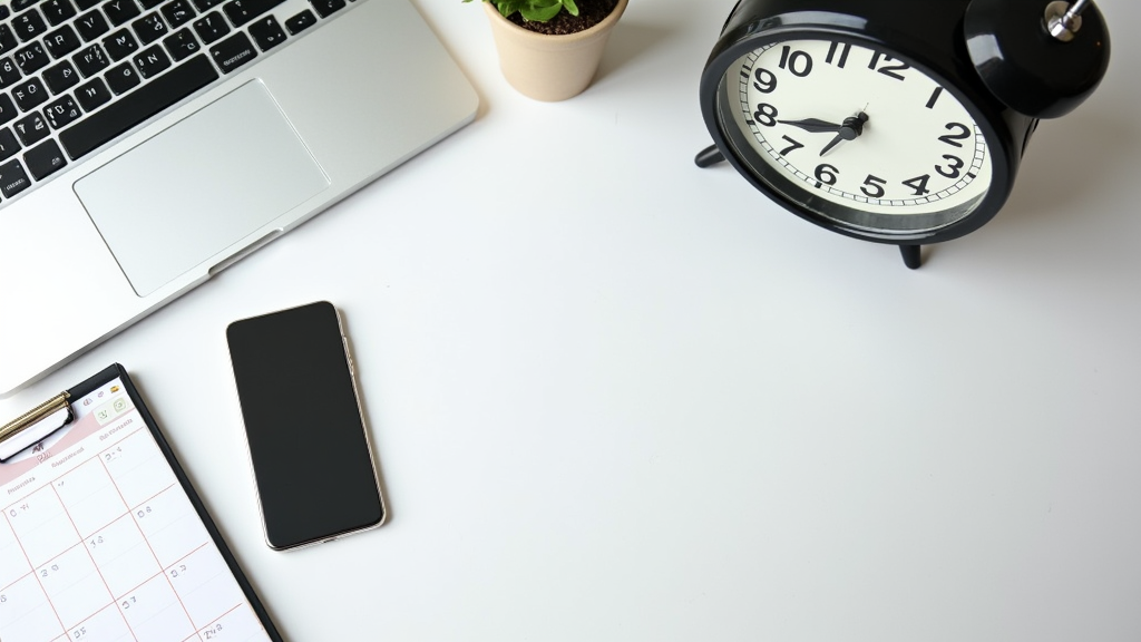 Social media calendar and clock on a blue background