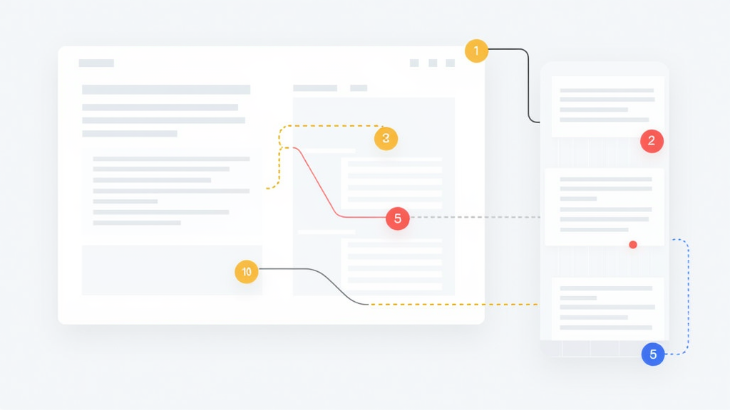 Illustration of a simplified analytics dashboard with tags and triggers displayed over a website interface